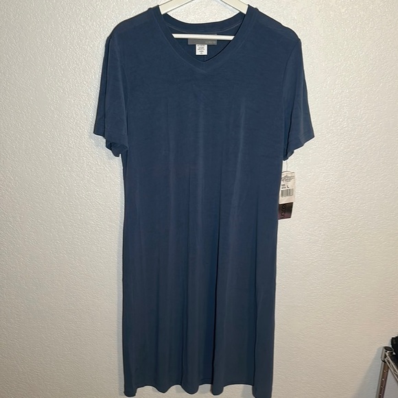 Carol Anderson Blue Acetate Shirt Dress Size Large NWT - Picture 1 of 8